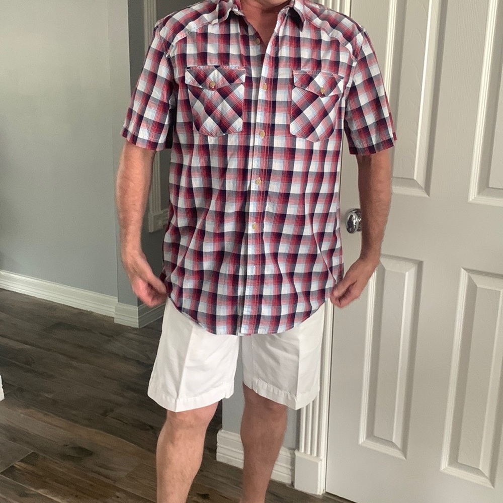 St John’s Bay Vintage Look, Short Sleeve Collar Shirt